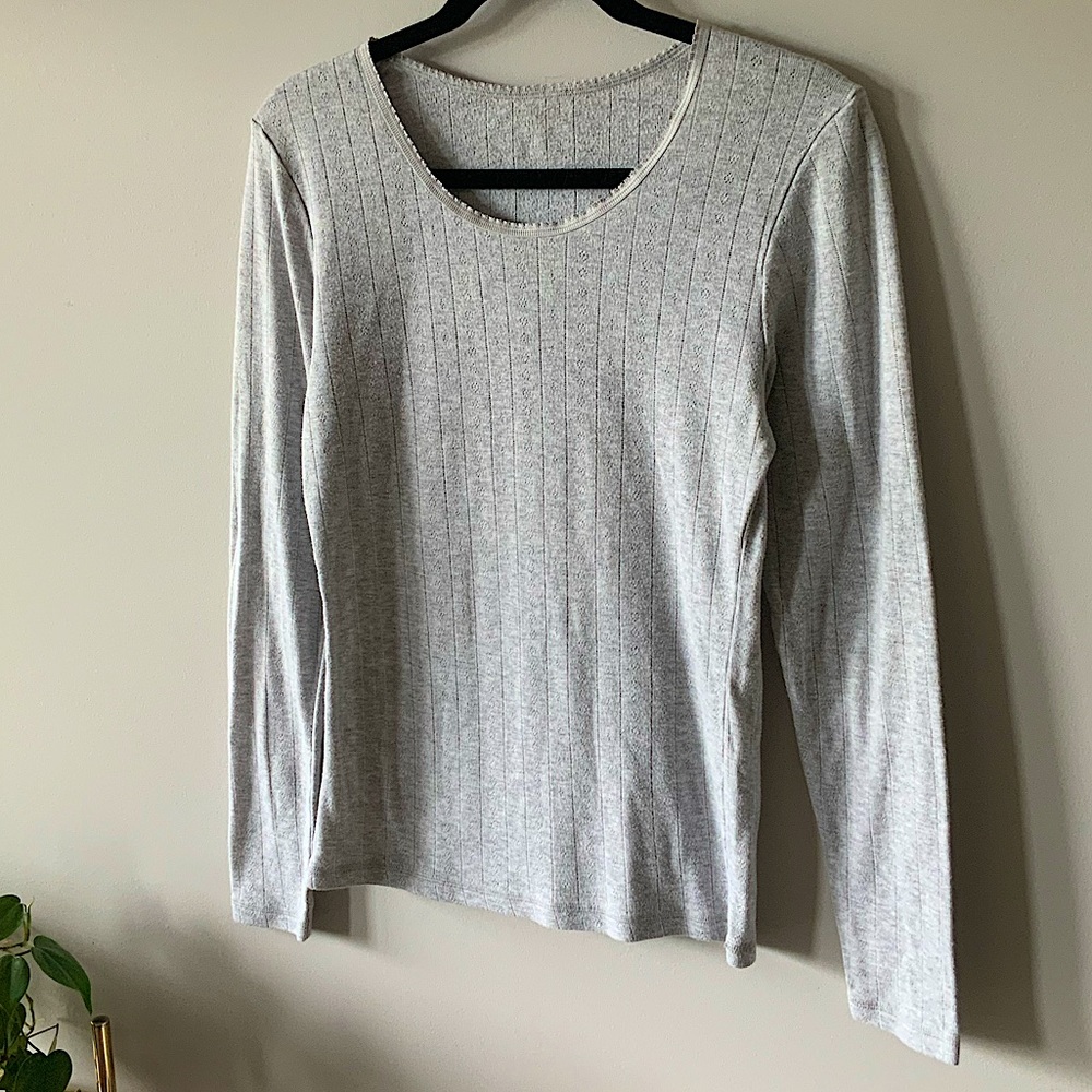 Soft Grey Long-Sleeve Top